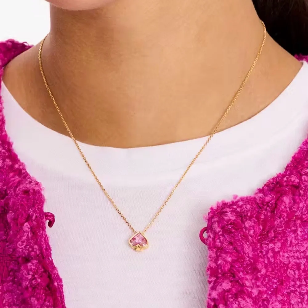Kate Spade So‎ Spade Mini Pink Spade Necklace NEW